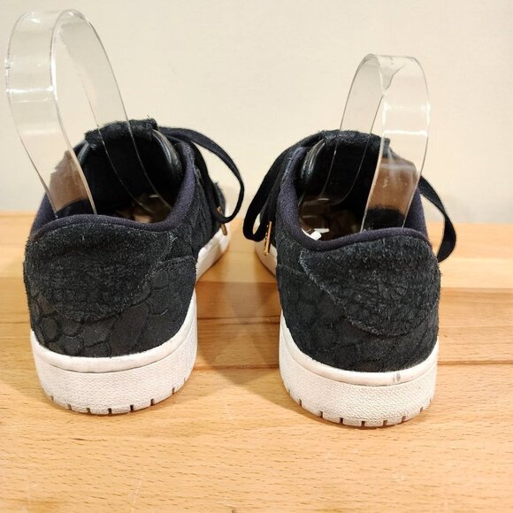 Nike Air Jordan 1 Retro Low NS Black Python Suede Leather Sneakers Women's 8 - Picture 6 of 10